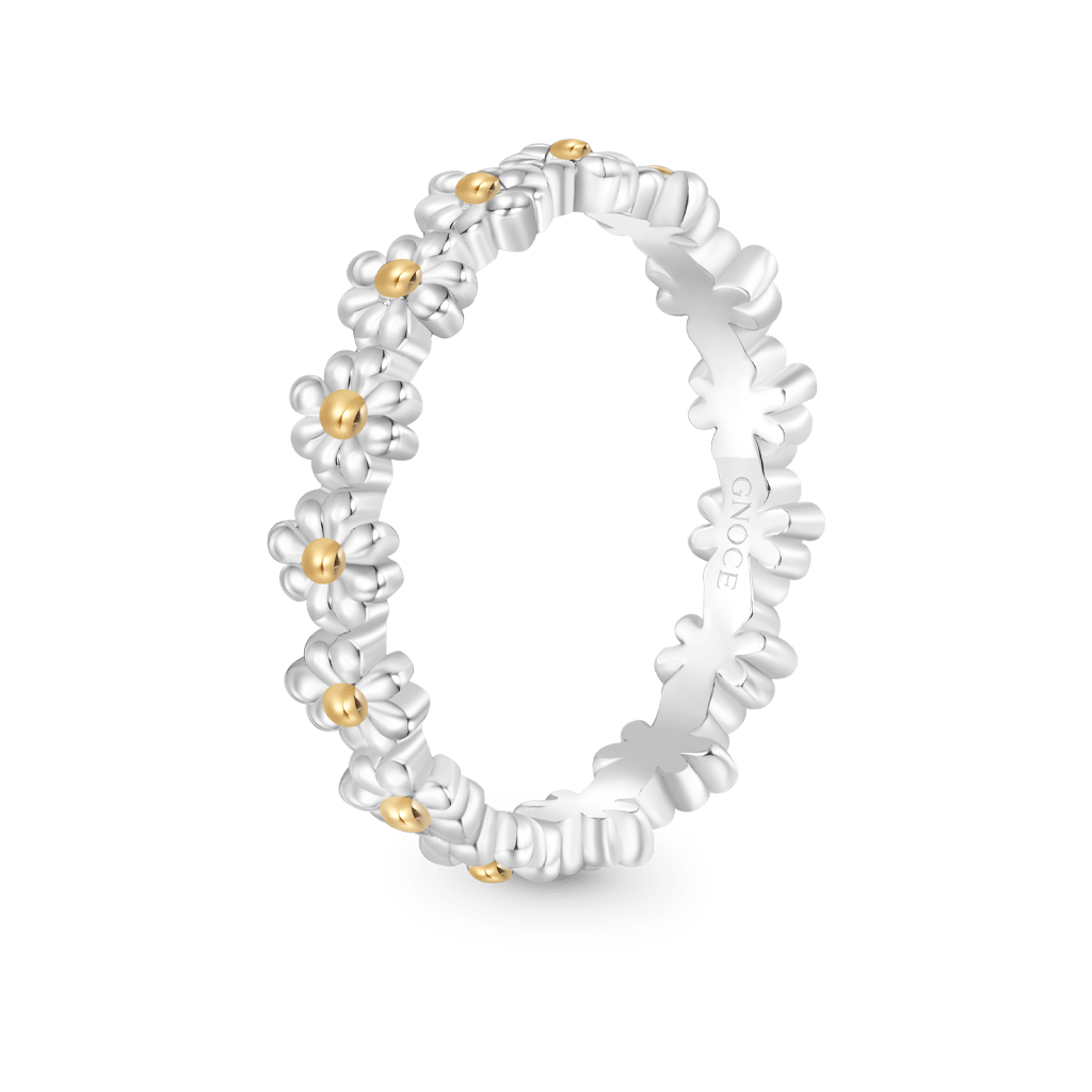 Gnoce White Small Daisy Ring_2