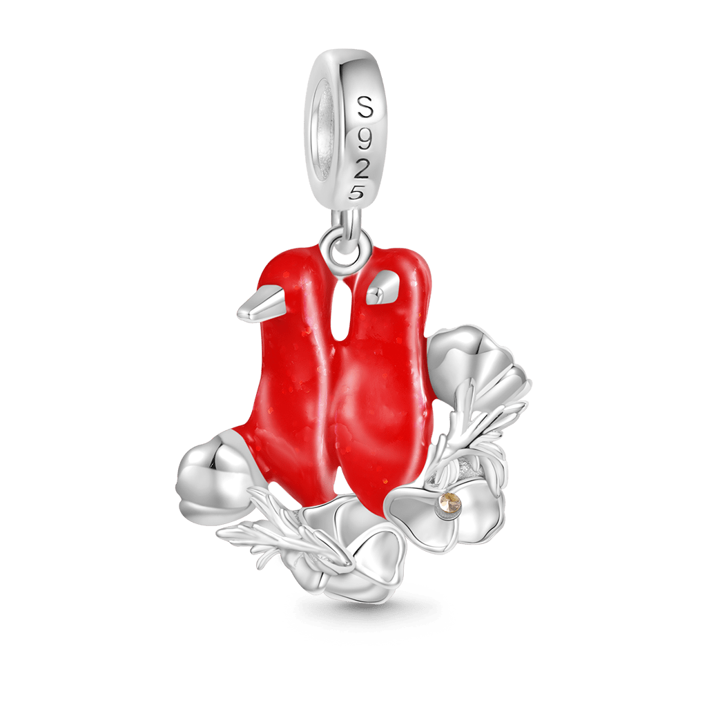 Gnoce The Wonderful Wizard of Oz Ruby Slippers Pendant Dangle Charm_2