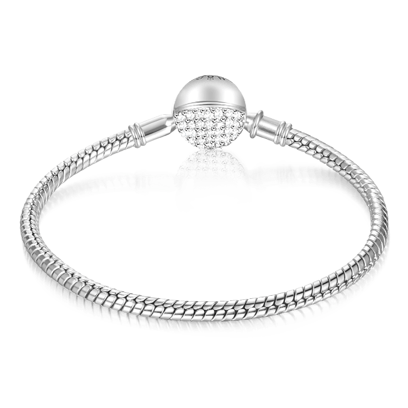 Gnoce Crystal Round Shape Clasp Bracelet Sterling Silver_2