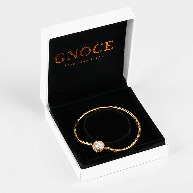 Gnoce Crystal Round Shape Clasp Bracelet 18K Gold Plated_4