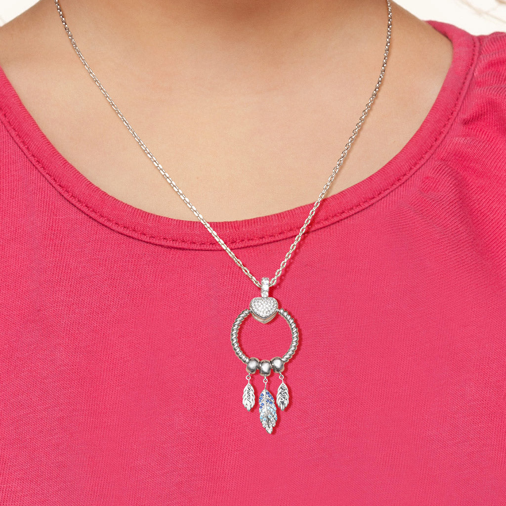 Openable O Pendant with Personalized Feathers Dangle Necklace 925 Sterling Silver_6