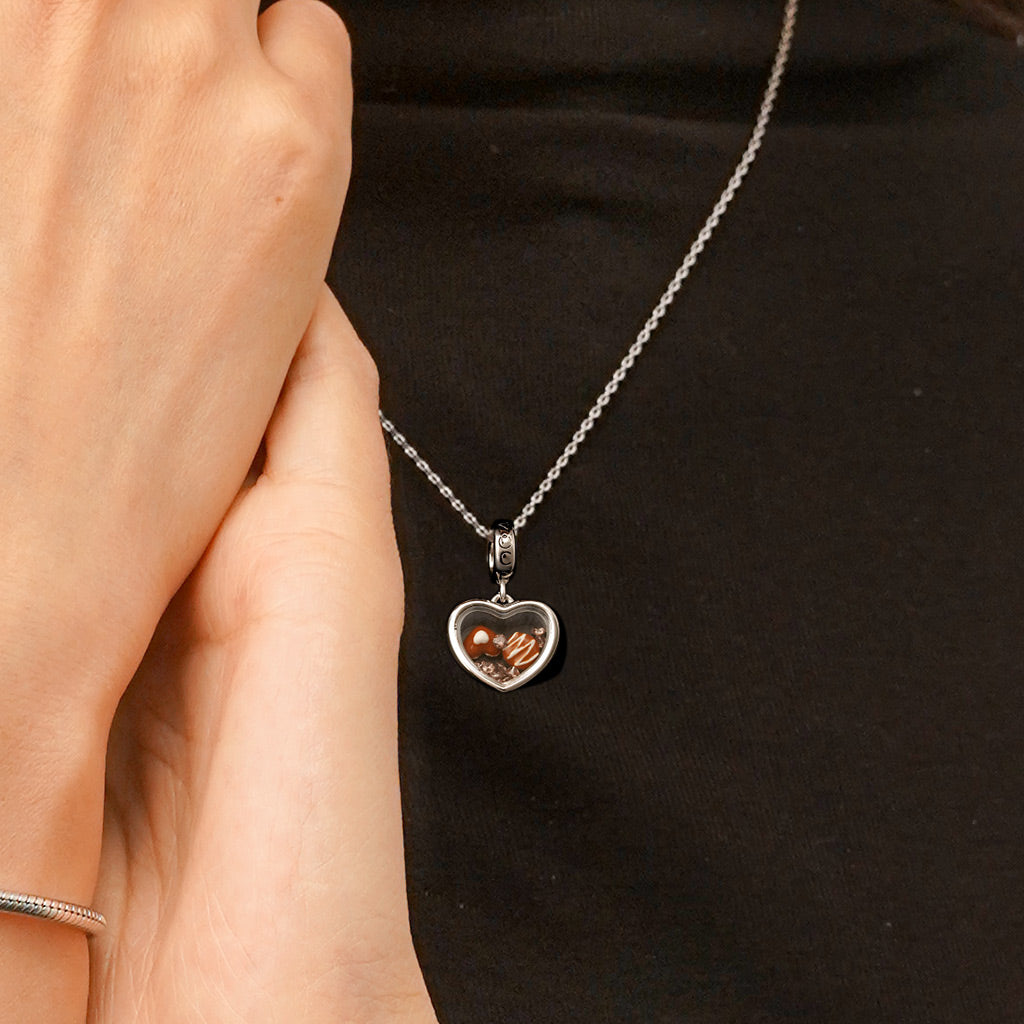 Gnoce Heart Transparent Chocolate Pendant Dangle Charm_5
