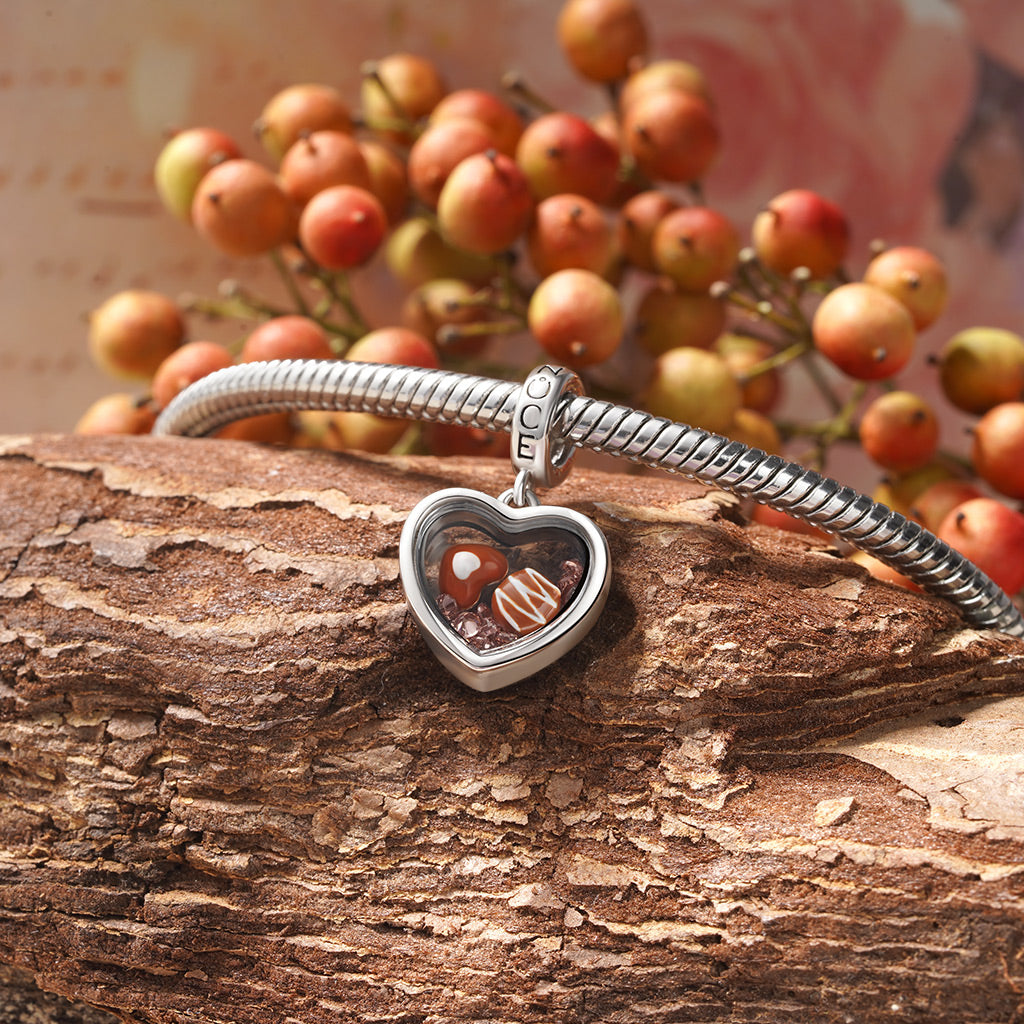 Gnoce Heart Transparent Chocolate Pendant Dangle Charm_3