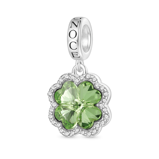 Gnoce Lucky Green Four-leaf Clover Pendant Dangle Charm_1