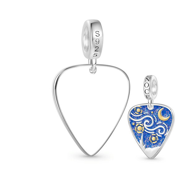 Gnoce Engravable Starry Sky Pattern Guitar Pick Pendant Dangle Charm