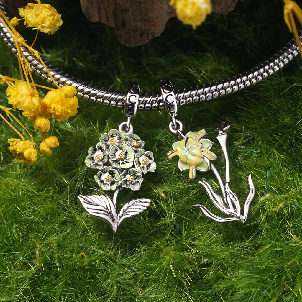 Gnoce Temple of Flora Primrose Pendant Dangle Charm_3
