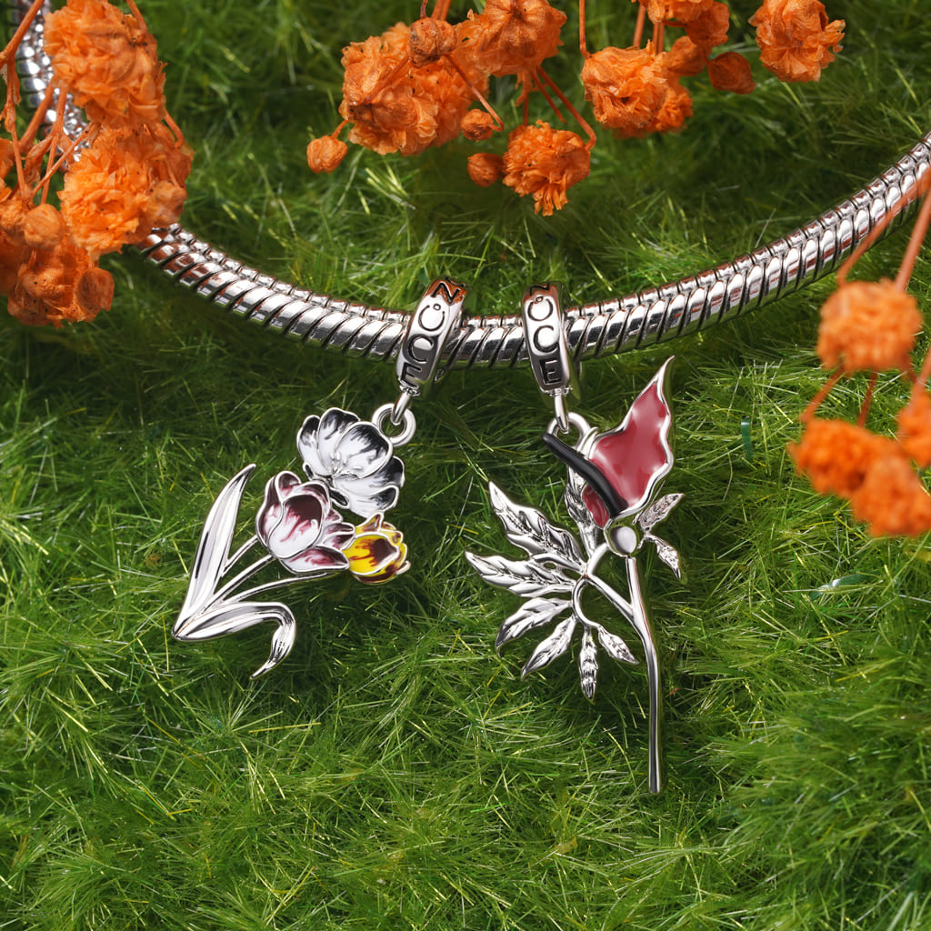 Gnoce Temple of Flora Dragon Arum Pendant Dangle Charm_4