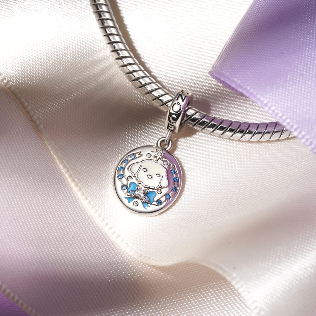 Gnoce Personalized Initial Letter Puppy Seal Pendant Dangle Charm_4