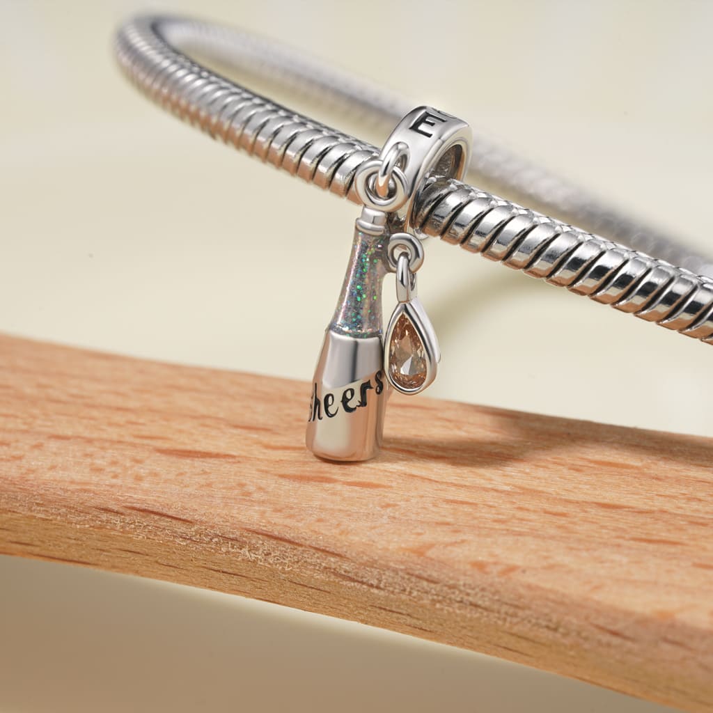 Gnoce Champagne Bottle Pendant Dangle Charm_3