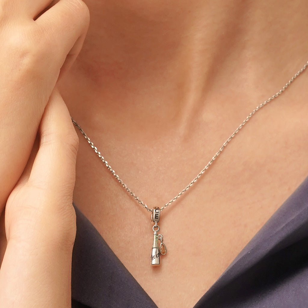 Gnoce Champagne Bottle Pendant Dangle Charm_5