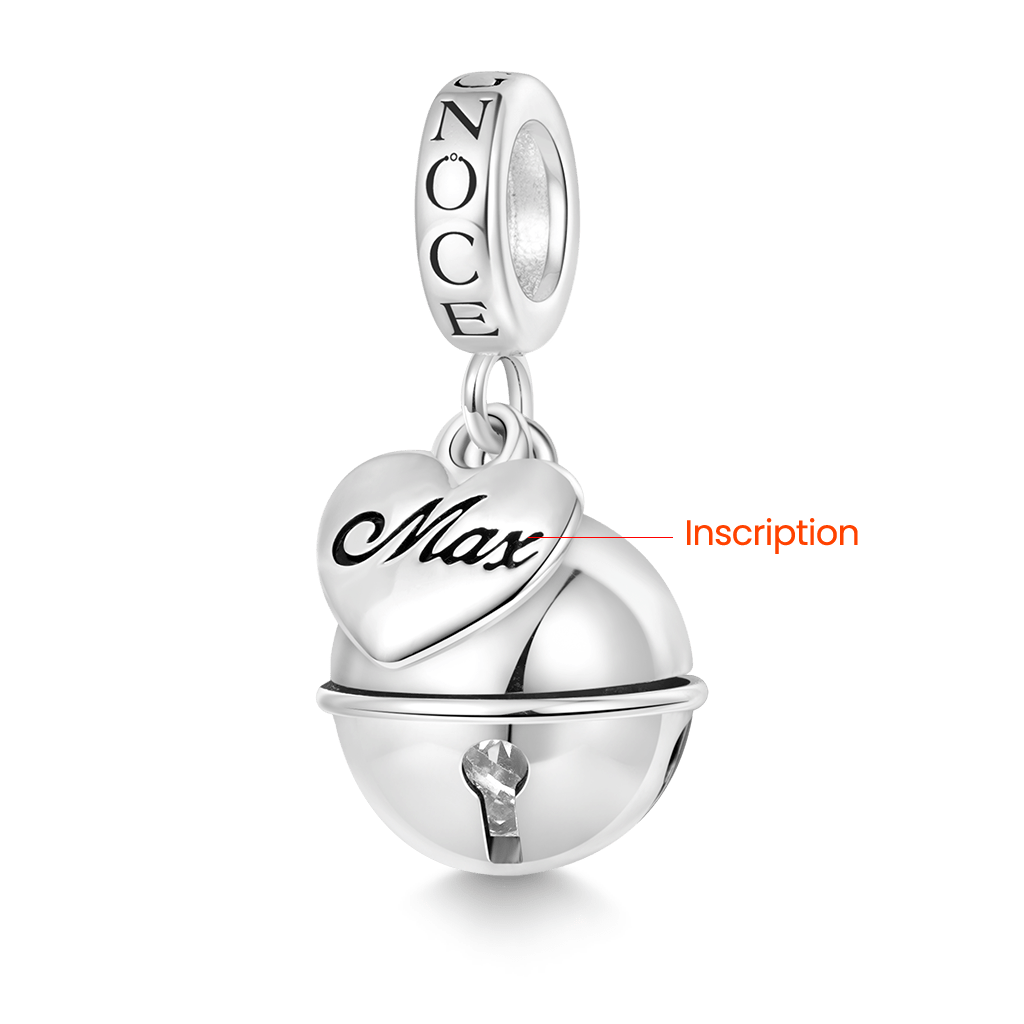 Gnoce Engravable Heart Pet Collar Bell Pendant Dangle Charm_2