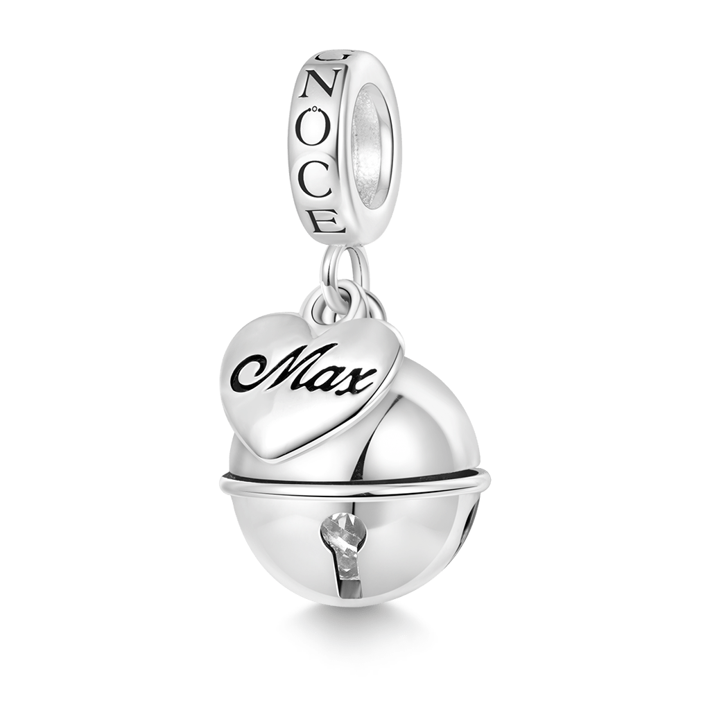 Gnoce Engravable Heart Pet Collar Bell Pendant Dangle Charm_1