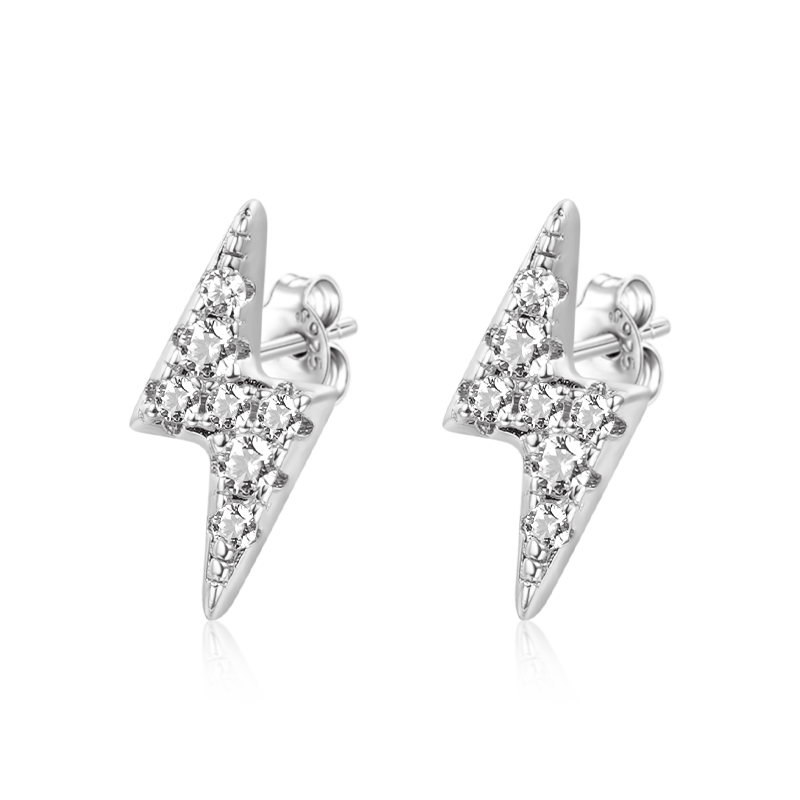 Gnoce Lightning Bolt Stud Earrings_3
