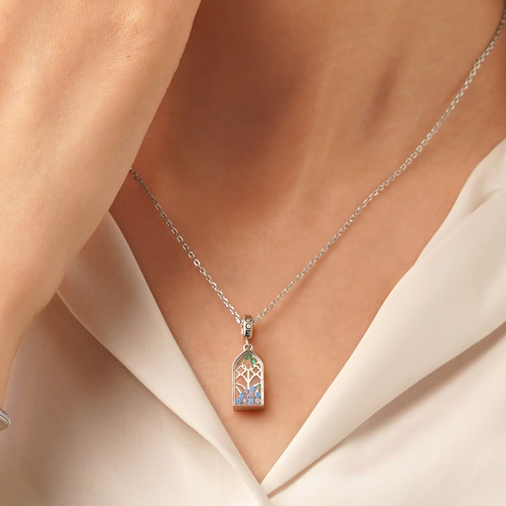 Gnoce Flower Window Pendant Dangle Charm_5