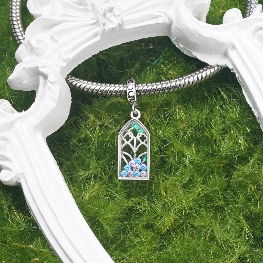 Gnoce Flower Window Pendant Dangle Charm_3