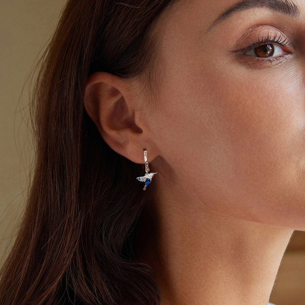 Gnoce Blue Hummingbird Stud Earrings_4