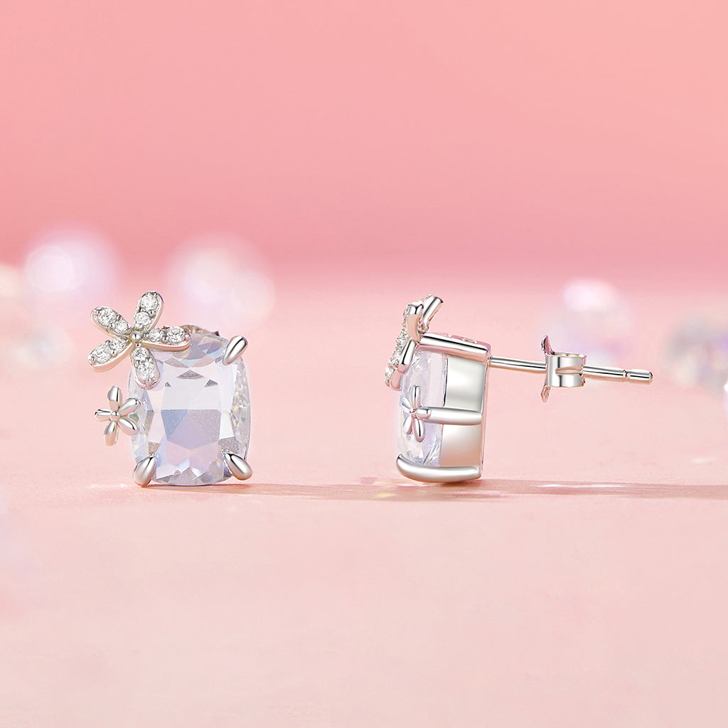Gnoce Fantasy Flower CZ Stud Earrings_2