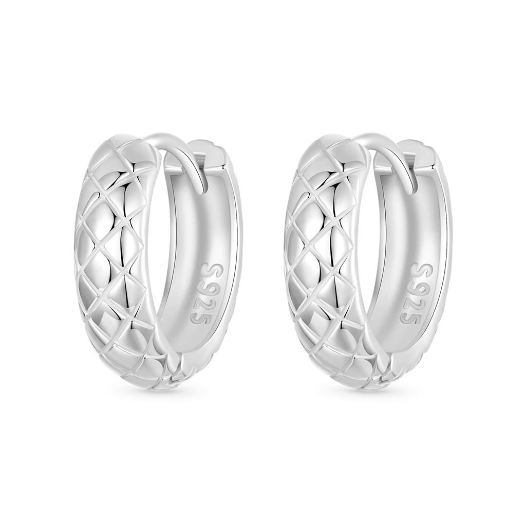 Gnoce Argyle Pattern Huggie Earrings_1