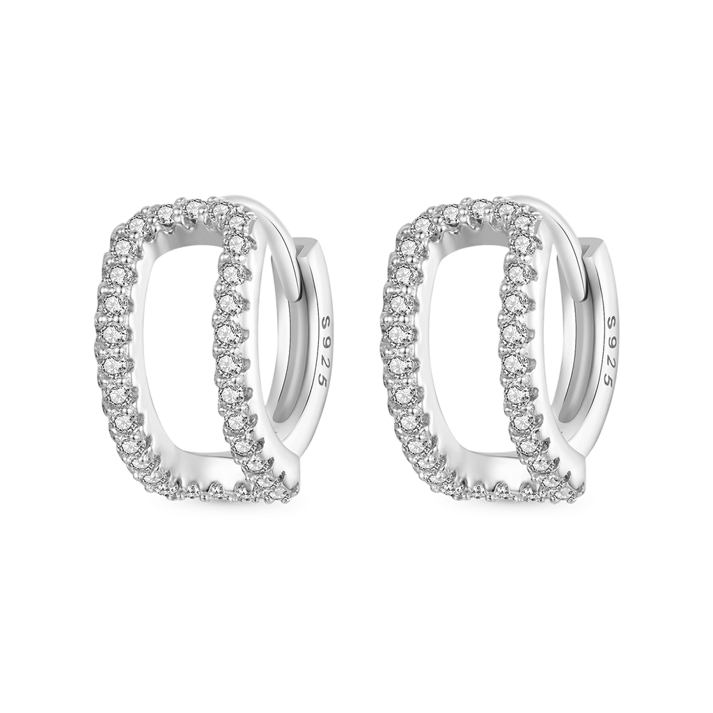 Gnoce Fine Glitter Double Layer Hoop Earrings_1