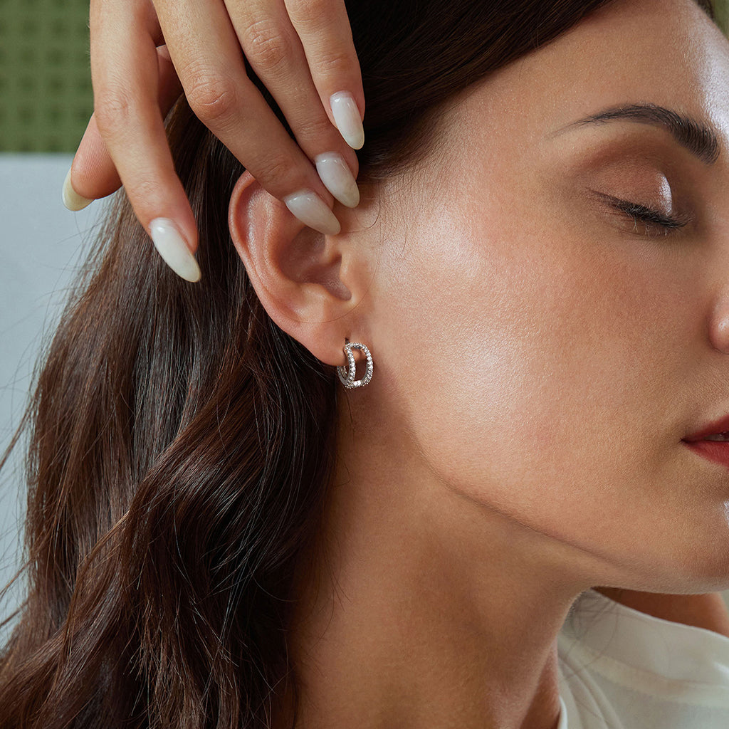 Gnoce Fine Glitter Double Layer Hoop Earrings_3