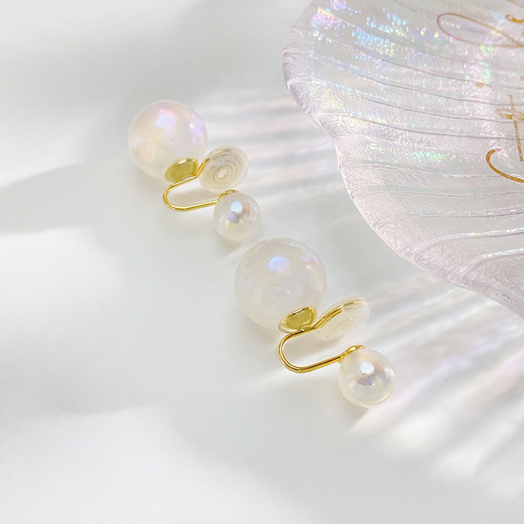 Gnoce Mermaid Imitation Pearl Ear Clips_3