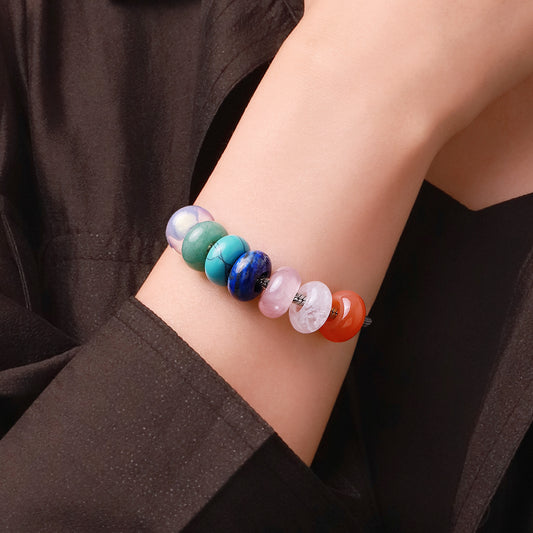 Gnoce Synthetic Opal Circle Large Hole Charm_4