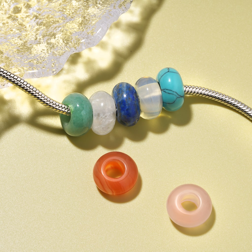 Gnoce Synthetic Opal Circle Large Hole Charm_2