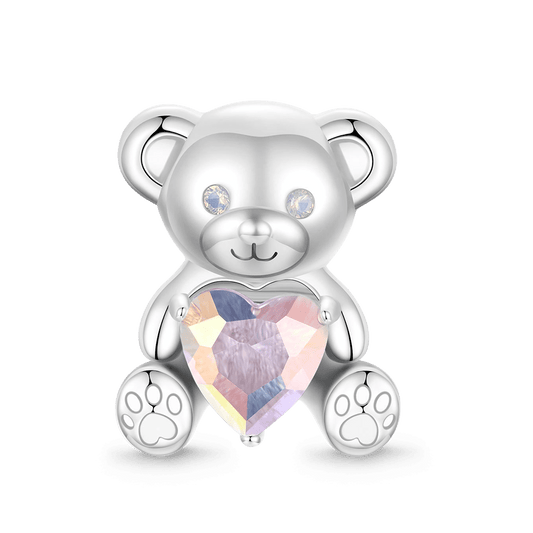 Gnoce "I Love U" Little Bear Embraces Heart Charm_1