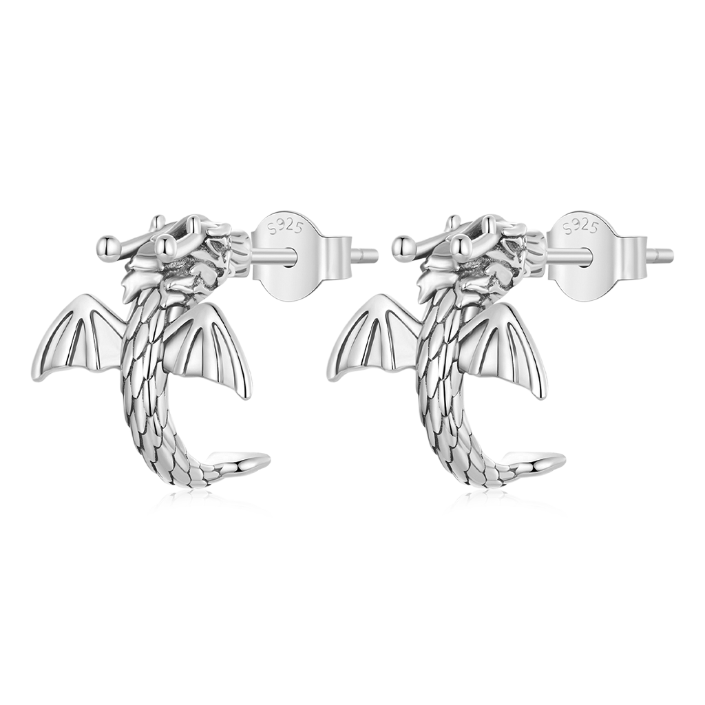 Gnoce Flying Dragon Stud Earrings_1