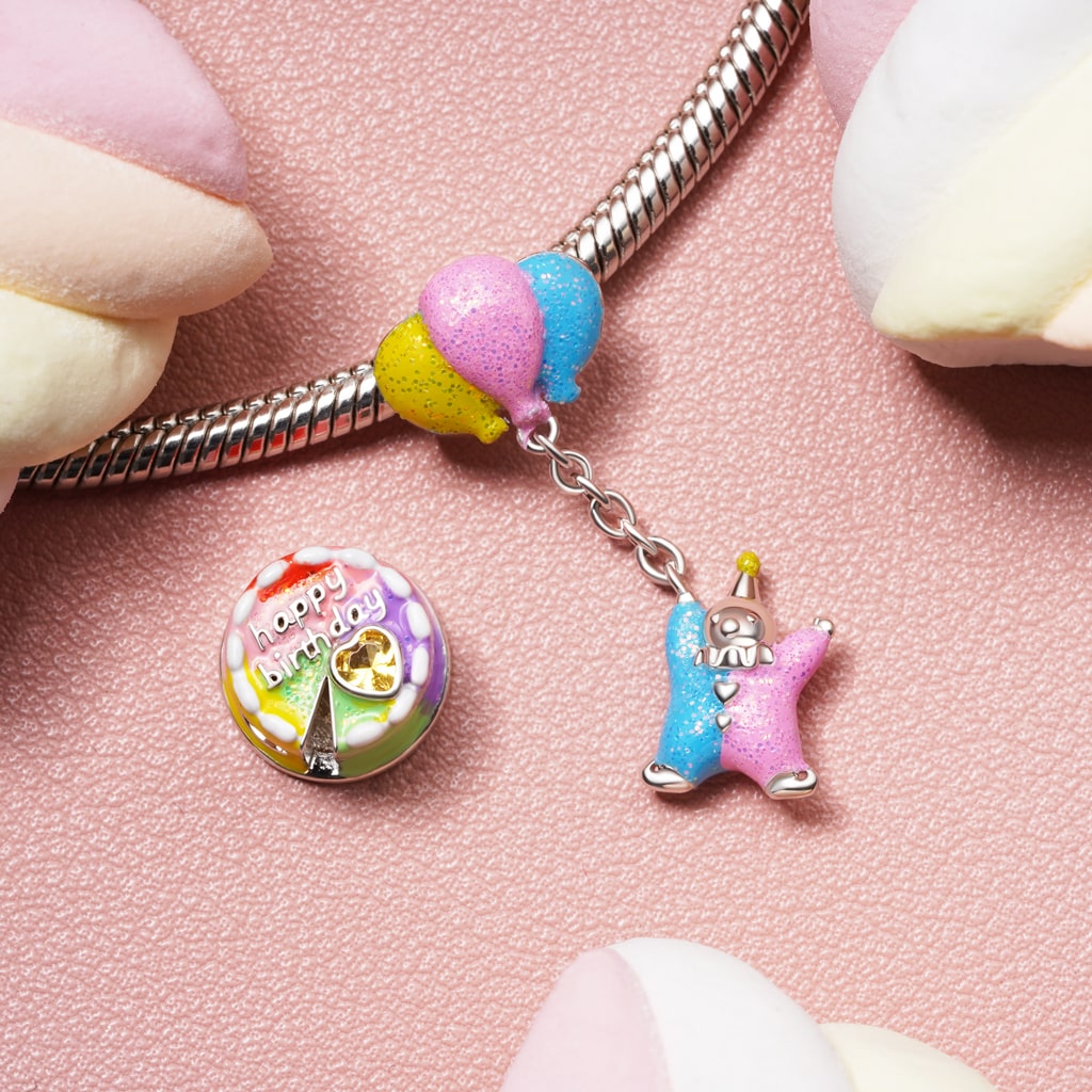 Gnoce Engravable Sterling Silver Happy Birthday Cake Charm_4