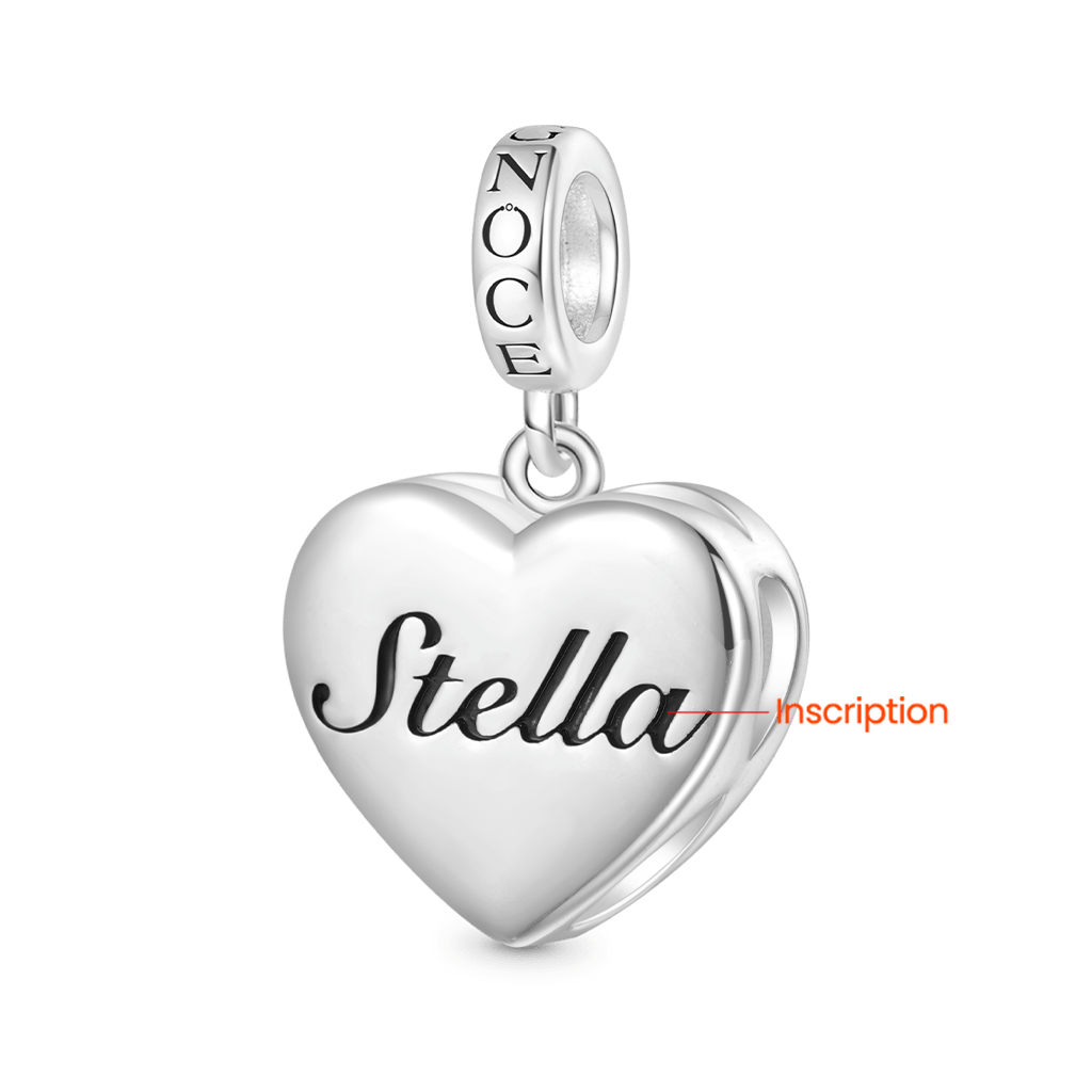 Gnoce Infinite Love Heart Engravable Birthstone Pendant Dangle Charm_3