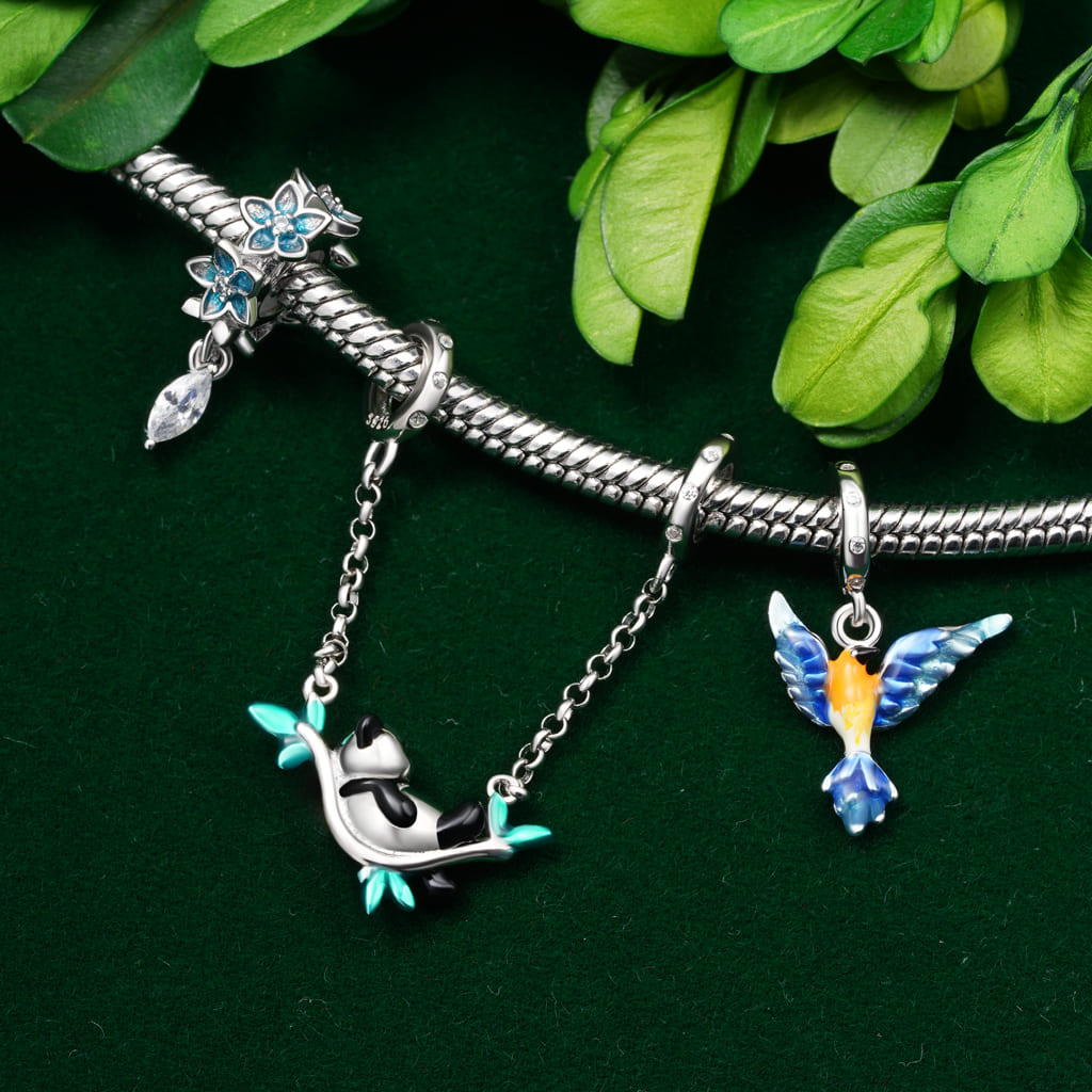Gnoce Blue Dripping Flower Stopper Charm_3