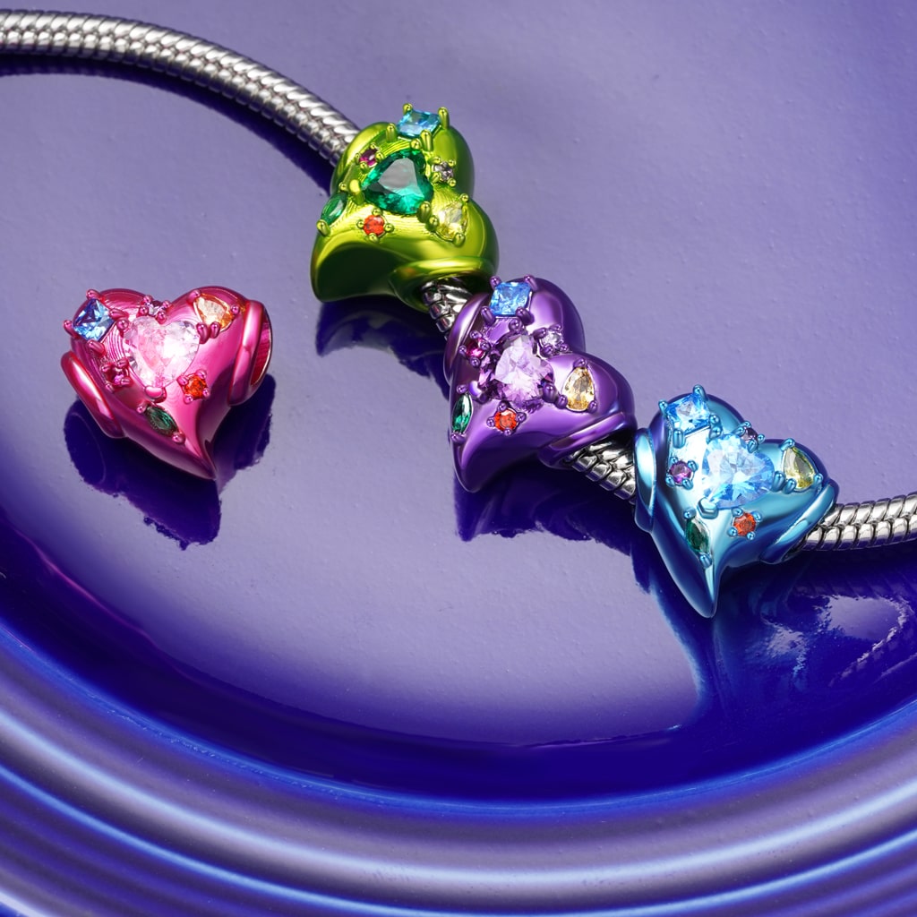 Gnoce Sea Blue Heart Zircon Candy Charm_3