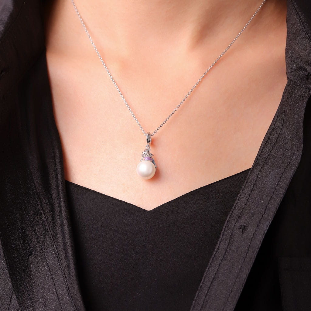 Gnoce Mermaid Pearl Pendant Dangle Charm_5