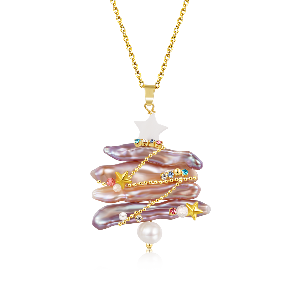 Gnoce Pearl Christmas Tree Necklace_1