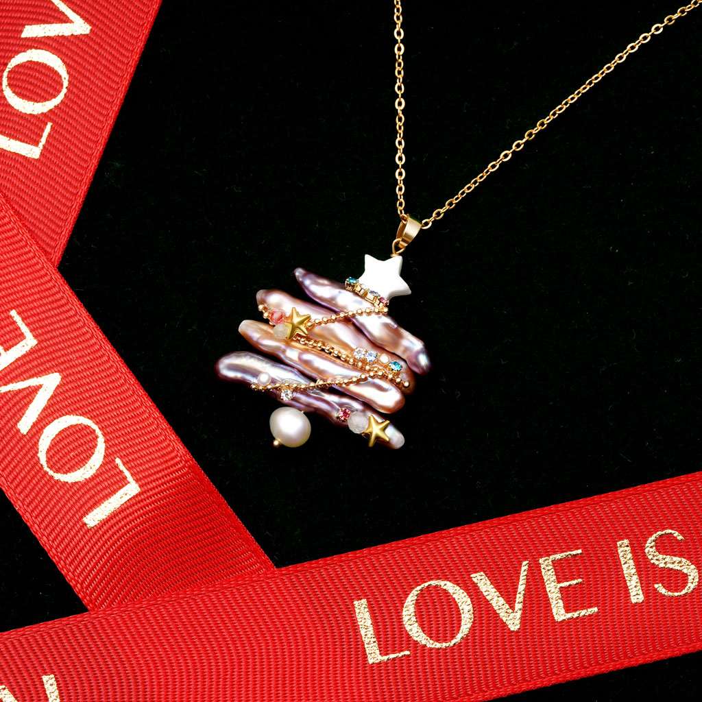 Gnoce Pearl Christmas Tree Necklace_2