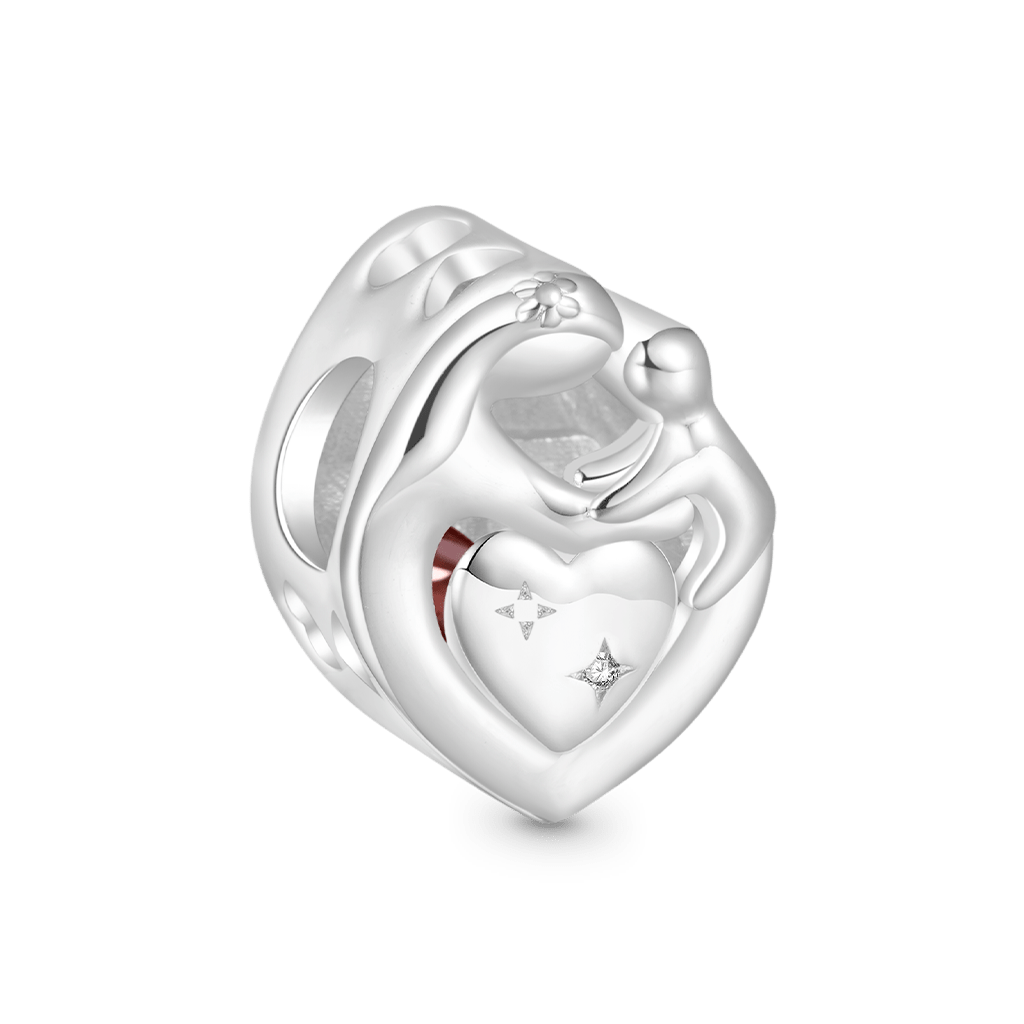 Gnoce Engravable Birthstone Mother's Day Hug Love Charm_3