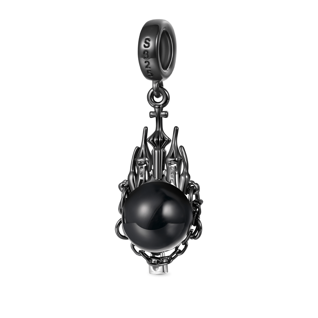 Gnoce Natural Black Pearl Dark Castle Pendant Dangle Charm_2