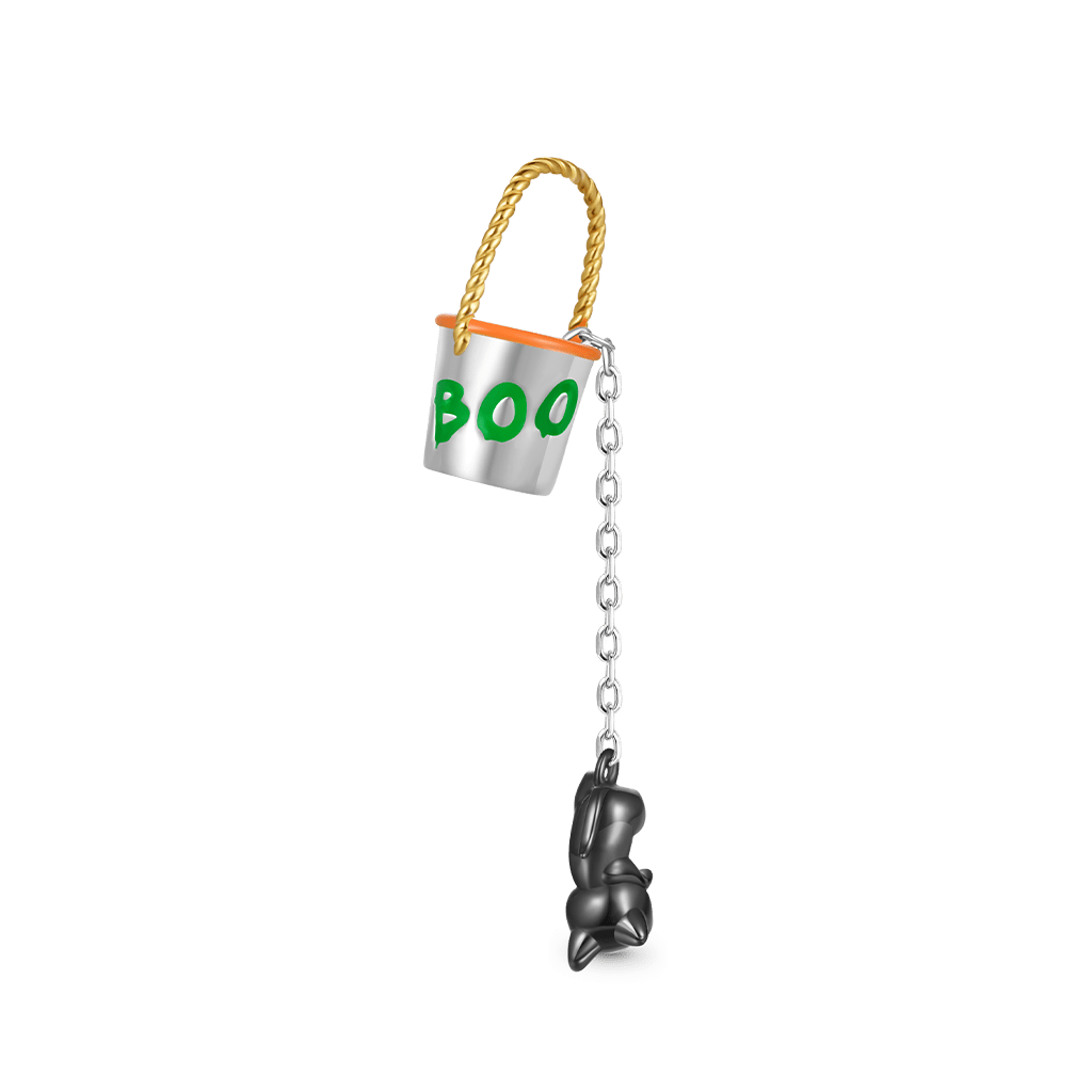 Gnoce Halloween Bucket With Removable Black Cat Charm_4