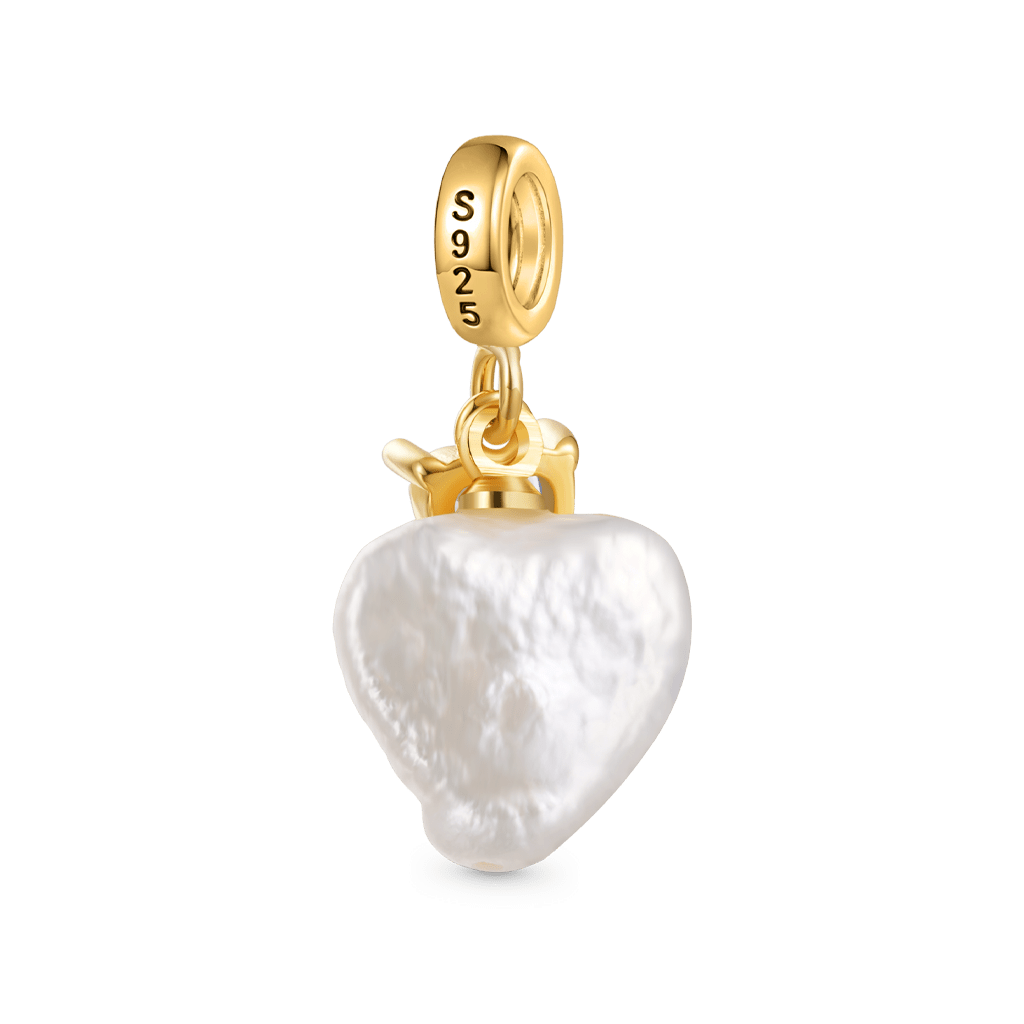 Gnoce Irregular Heart Pearl Birthstone Pendant Dangle Charm_3