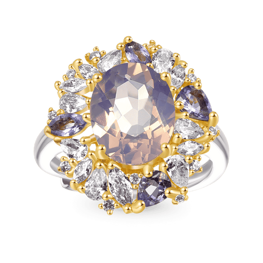 Gnoce Adjustable Lavender Oval-cut Amethyst Promise Ring_1