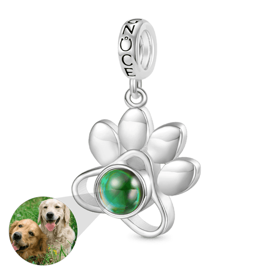 Gnoce Projection Pet Paw Personalized Photo Pendant Dangle Charm_1
