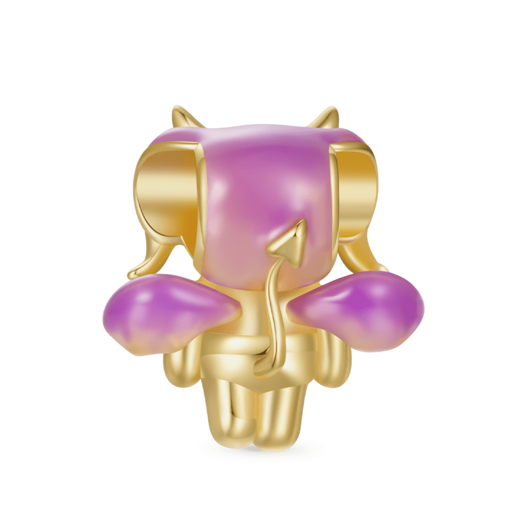 Gnoce 18K Gold Plated Gradient Purple Little Devil Charm_2