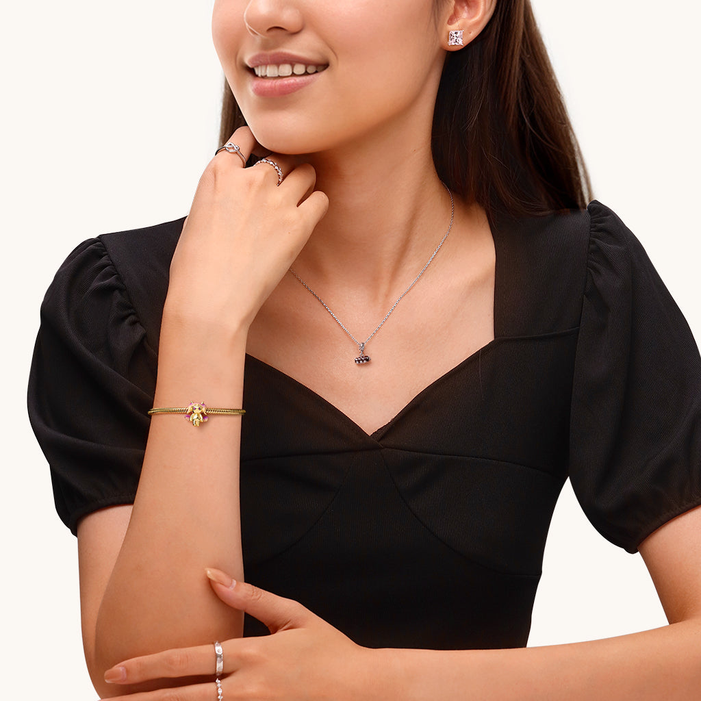 Gnoce 18K Gold Plated Gradient Purple Little Devil Charm_4