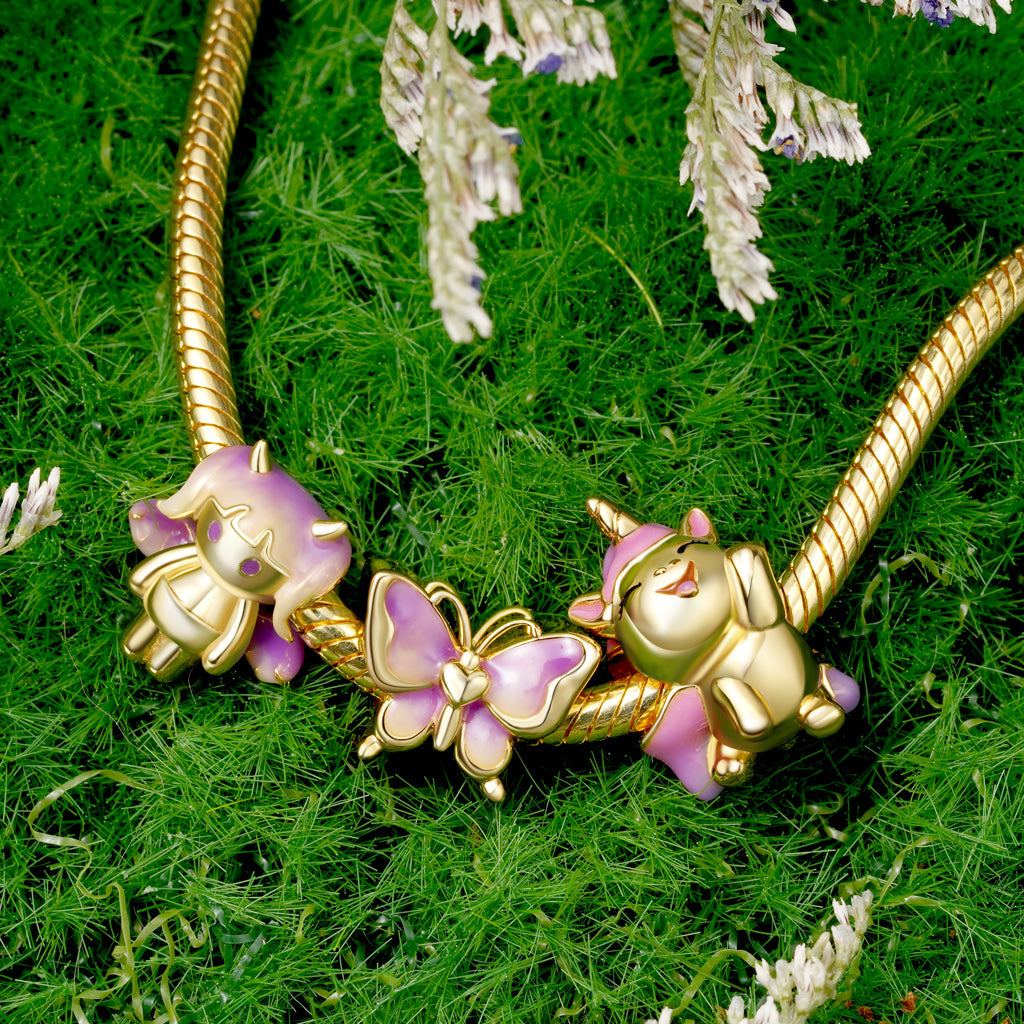 Gnoce 18K Gold Plated Gradient Purple Little Devil Charm_3
