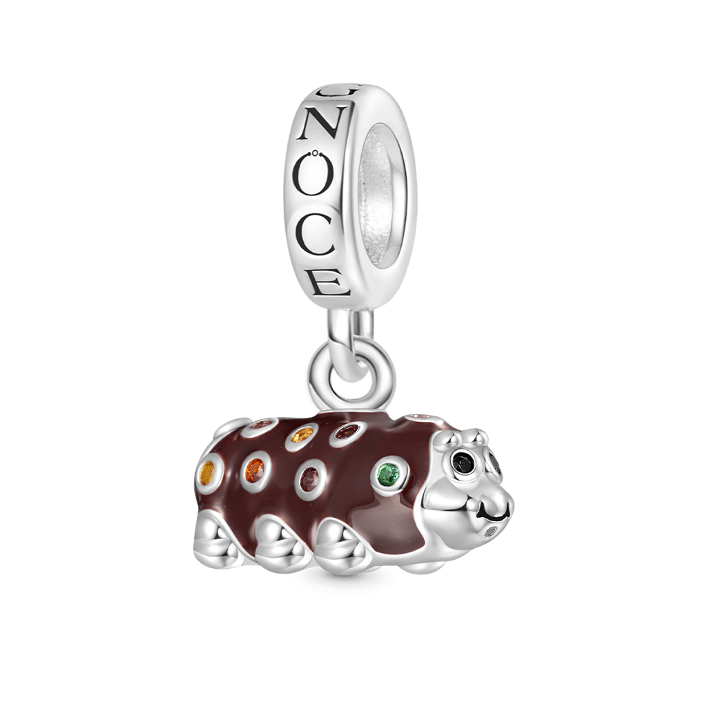 Gnoce Caterpillar Chocolate Swiss Roll Cake Pendant Dangle Charm_1