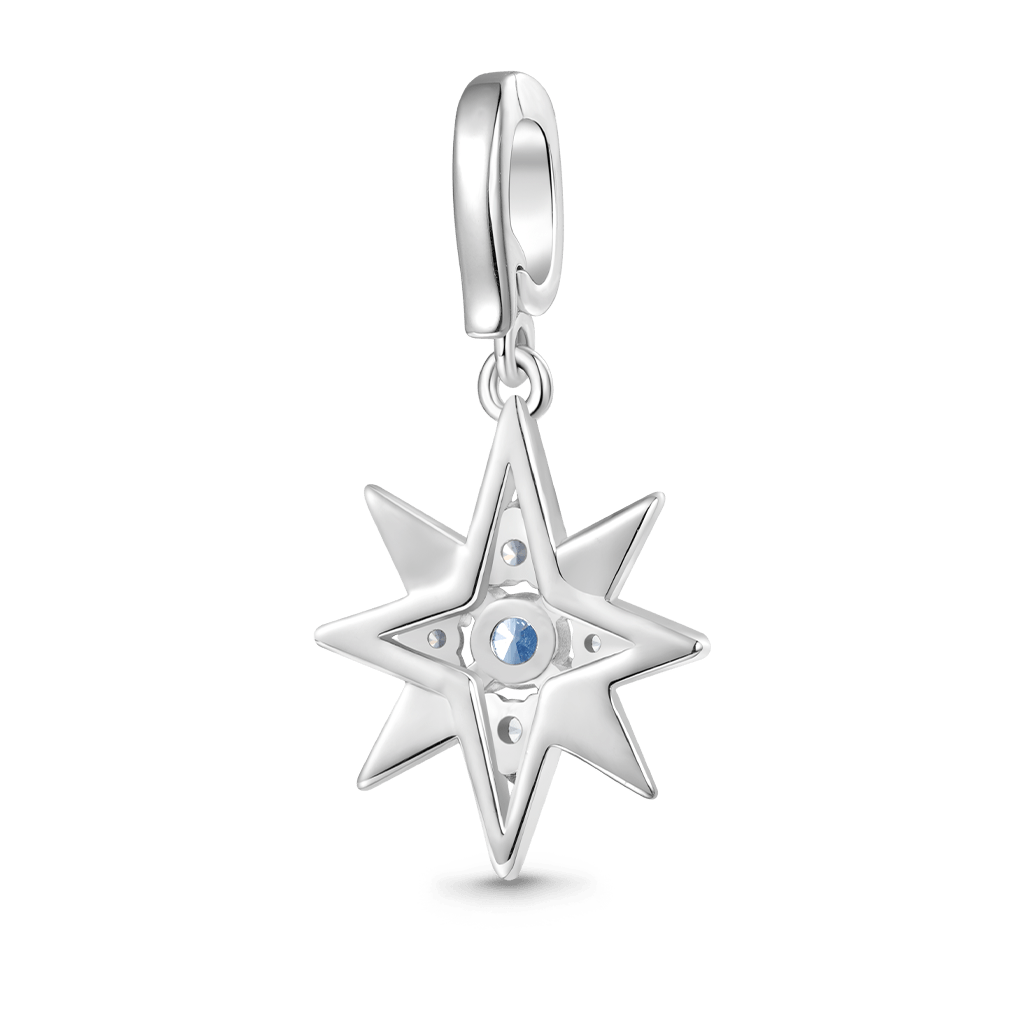 Gnoce Birthstone CZ North Star Clasp Clusters Charm_2
