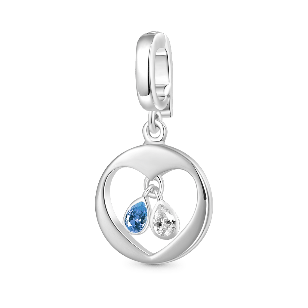 Gnoce Pear Birthstone Heart Clasp Clusters Charm_1