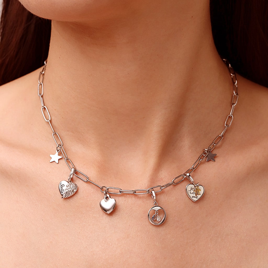 Gnoce Pear Birthstone Heart Clasp Clusters Charm_6