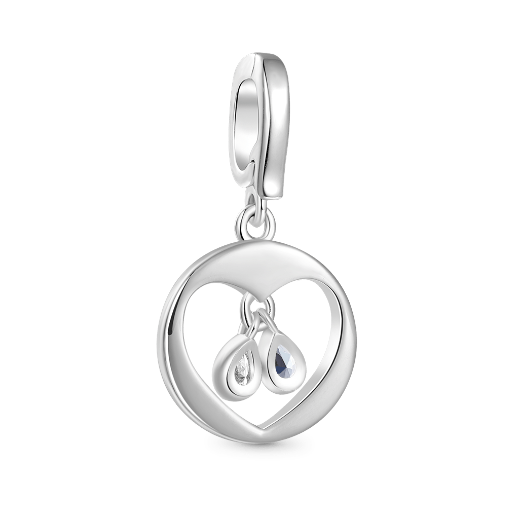 Gnoce Pear Birthstone Heart Clasp Clusters Charm_3